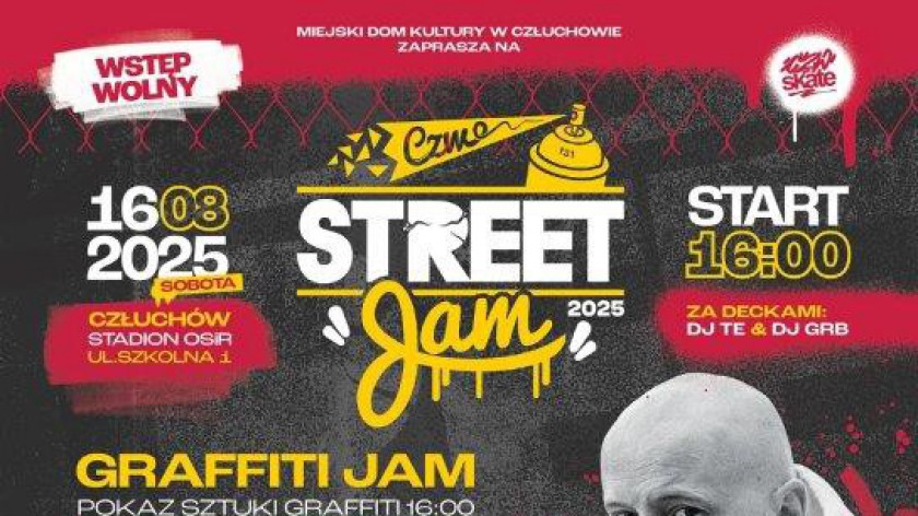 Raperzy, grafficiarze i deskorolkarze opanują Człuchów. Jutro 16.08. CZW Street Jam. Muzyczną gwiazdą będzie Małpa