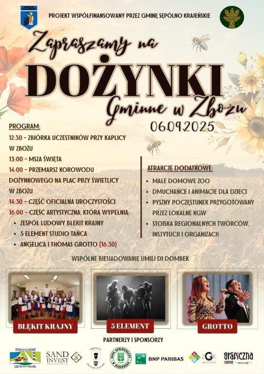 Sołectwo Zboże będzie dziś (6.09) gospodarzem dożynek gminy Sęp&oacute;lno Krajeńskie