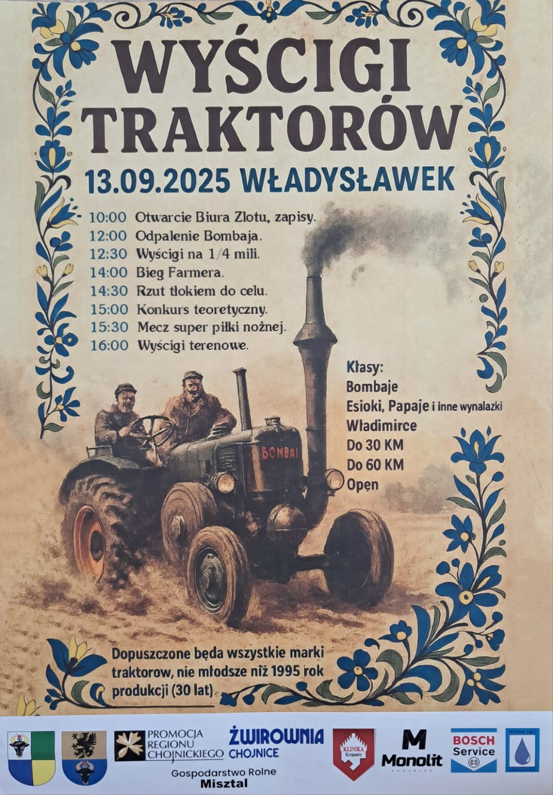 W sobotę (13.09) pierwsze w regionie wyścigi traktor&oacute;w we Władysławku koło Chojnic. Będą też inne atrakcje