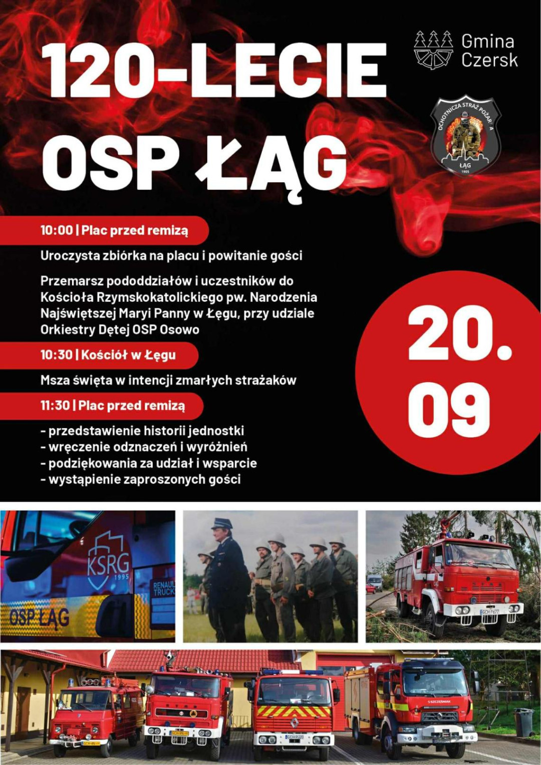 Jutro (20.09.) OSP w Łęgu obchodzi jubileusz 120-lecia. Będzie uroczysty apel i odznaczenia dla druh&oacute;w