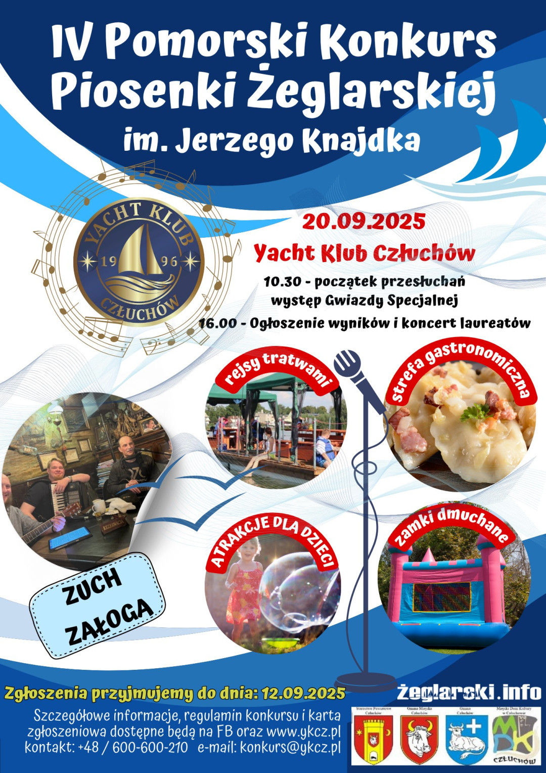 Szanty w Człuchowie. Yacht Klub zaprasza na 4. Pomorski Konkurs Piosenki Żeglarskiej im. Jerzego Knajdka