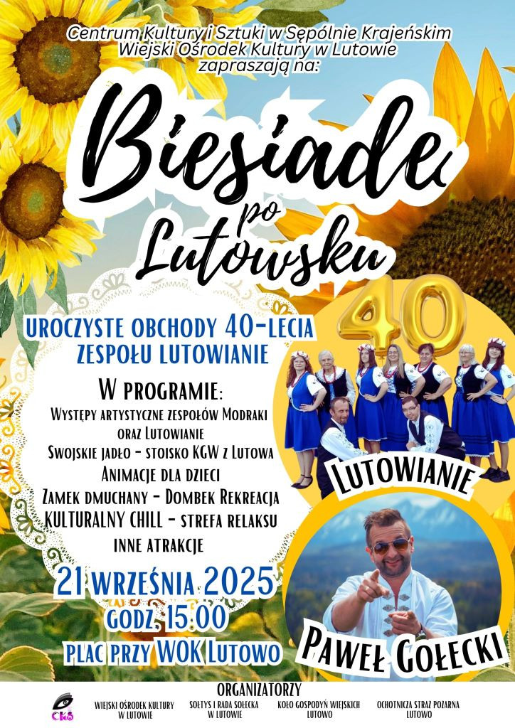 W Lutowie, w gminie Sęp&oacute;lno Krajeńskie, odbędzie się w niedzielę (21.09.) doroczna "Biesiada po Lutowsku"