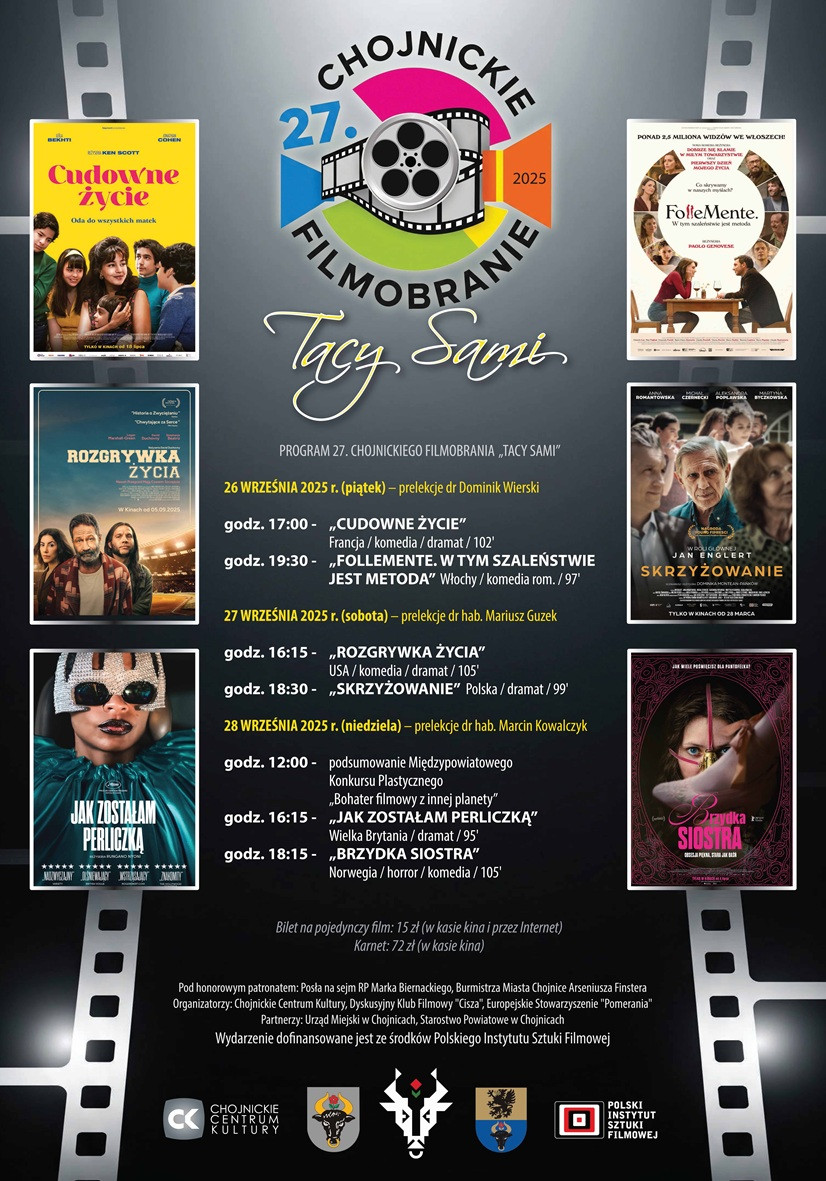 W piątek (26.09) rusza 27. edycja Chojnickiego Filmobrania. Hasło przewodnie wydarzenia to "Tacy sami"