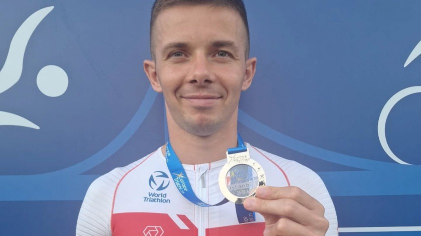 Łukasz Krieger z Nowej Cerkwi, w gminie Chojnice, wicemistrzem Europy w triathlonie