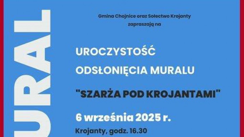 Konferencja w Nowej Cerkwi i odsłonięcie muralu w Krojantach. To dzisiejszy 6.09 wstęp do jutrzejszej szarży