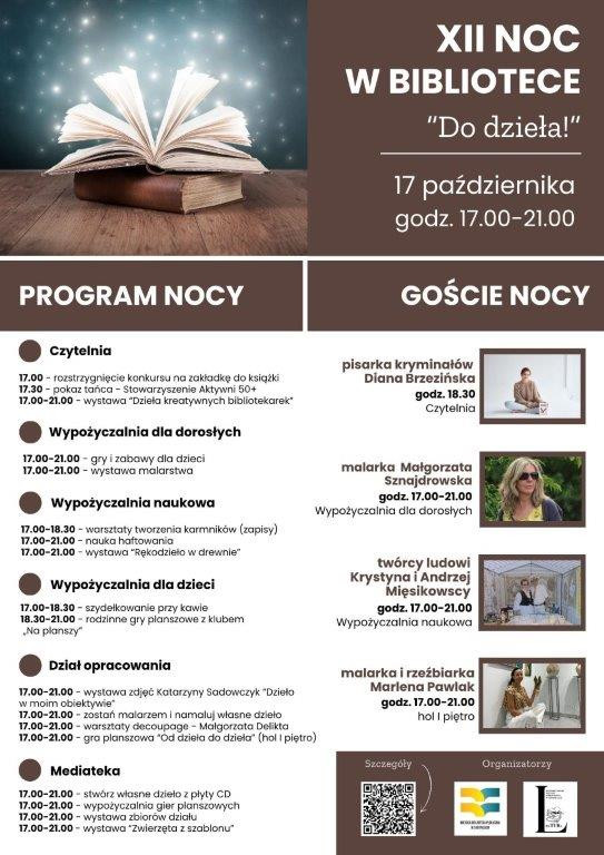 Już w piątek 17 października odbędzie się 12. Noc w Bibliotece w Chojnicach. "Program jest bardzo bogaty"