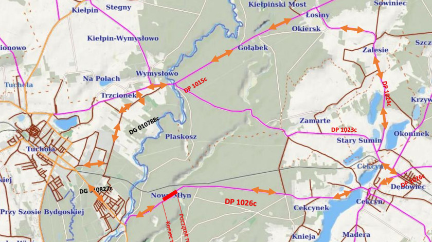Droga Cekcyn-Rudzki Most zamknięta z powodu remontu. To pół kilometra, ale trwają rozmowy, by wydłużyć modernizowany odcinek