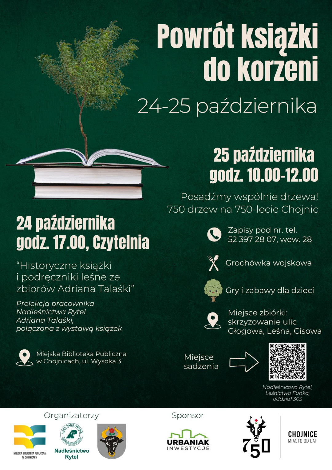 750 drzew na 750-lecie Chojnic. Wspólna akcja leśników i Miejskiej Biblioteki Publicznej w ramach jubileuszu miasta
