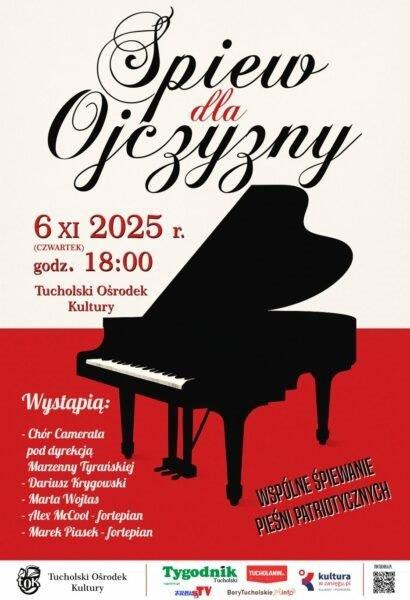 Tucholski Ośrodek Kultury zaprasza na wsp&oacute;lny "Śpiew dla Ojczyzny". Wydarzenie odbędzie się 6 listopada