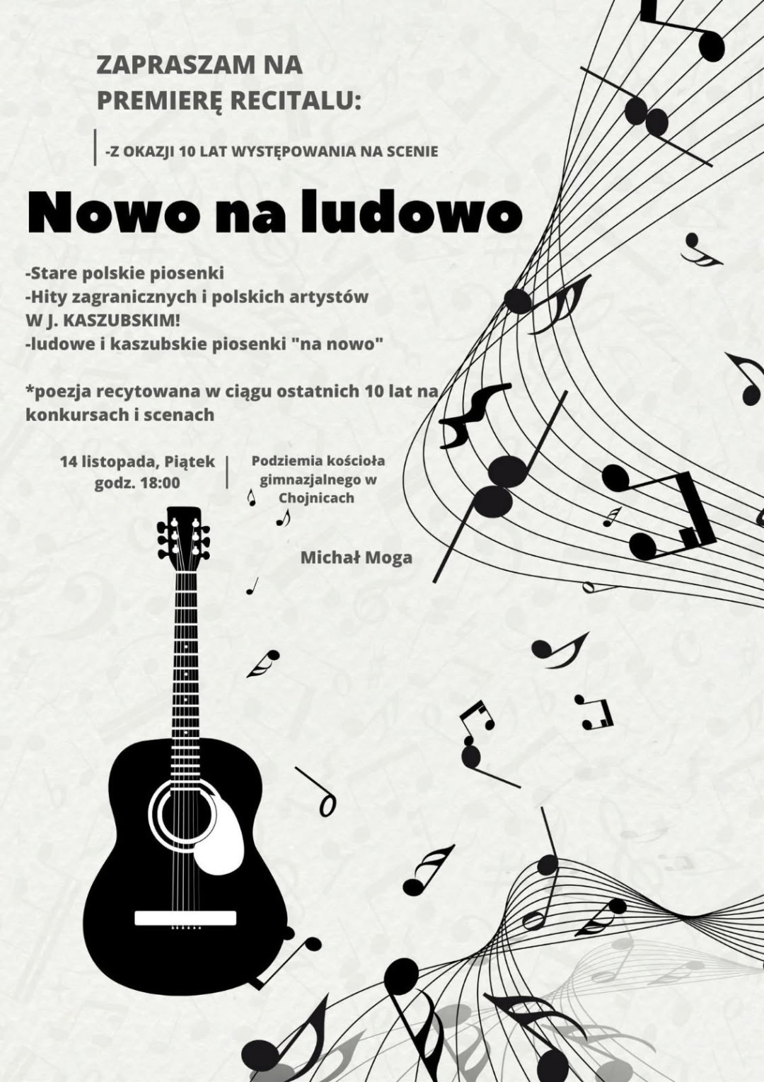 Jak brzmi utw&oacute;r "Wsiąść do pociągu byle jakiego" po kaszubsku? Posłuchaj rozmowy z Michałem Mogą ze Swornegaci. Dziś w Chojnicach jego recital (WIDEO)