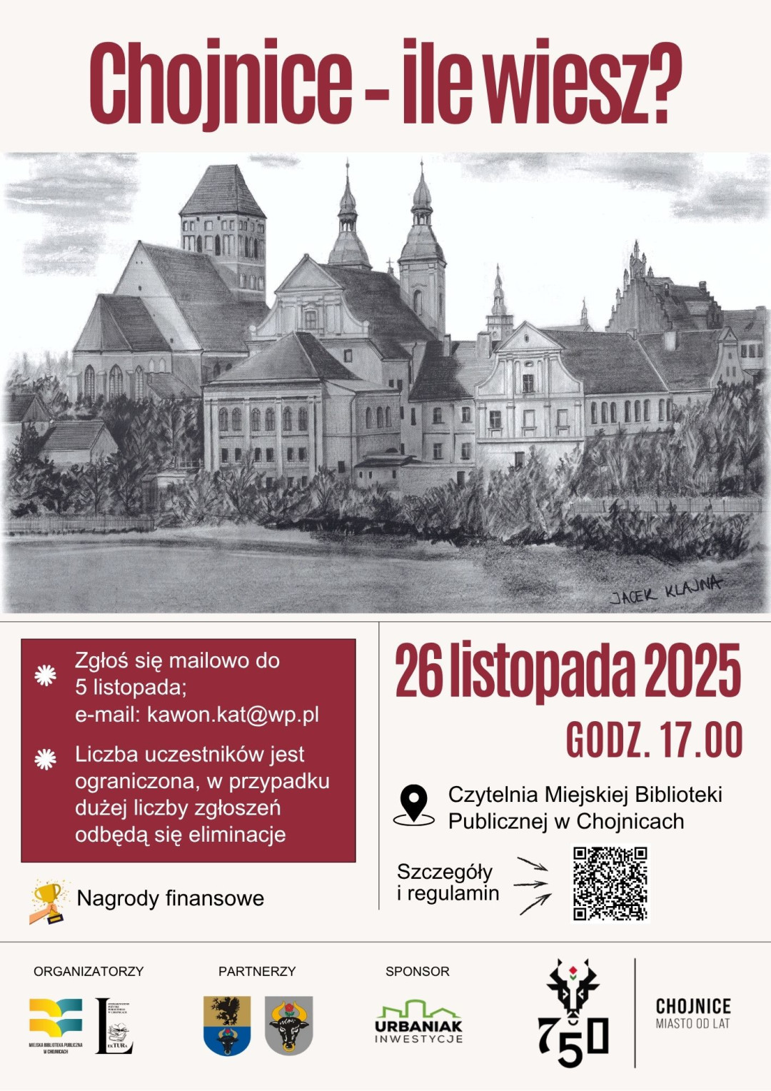 Wkr&oacute;tce trzecia edycja konkursu "Chojnice - ile wiesz?". Miejska Biblioteka Publiczna czeka na zgłoszenia