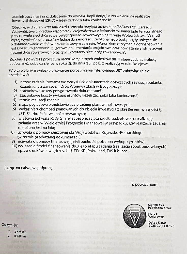 Co dalej ze ścieżką rowerową łączącą Sęp&oacute;lno Krajeńskie z Więcborkiem? Każda ze stron ma swoją wizję finansowania budowy (REPORTAŻ)