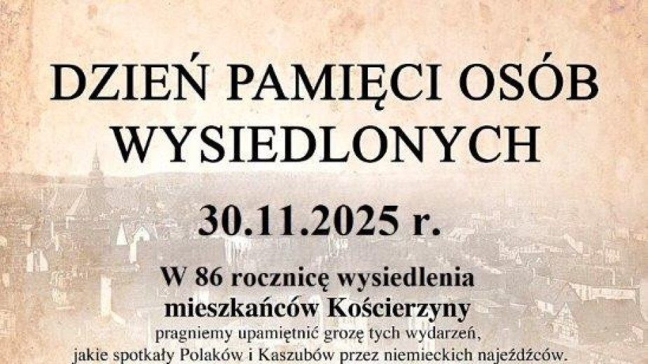 Kościerzyna upamiętni jutro 30.11. 86. rocznicę wysiedlenia mieszkańców miasta