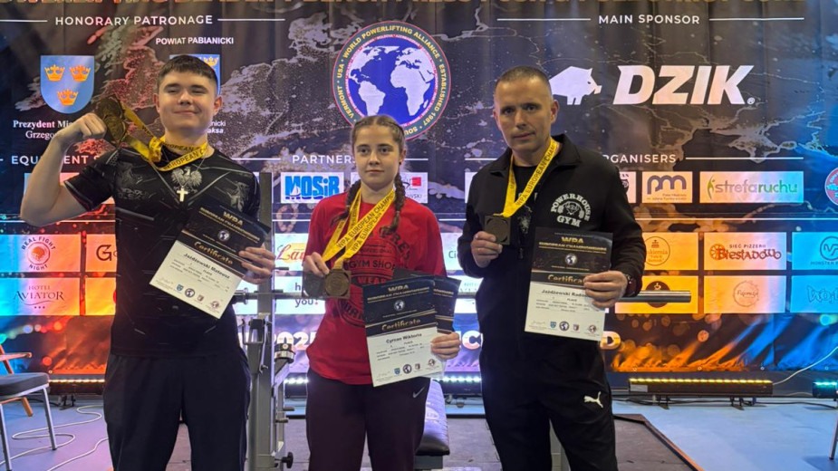 Pięć medali mieszkańców gminy Kościerzyna w Mistrzostwach Europy w Wyciskaniu Sztangi Leżąc