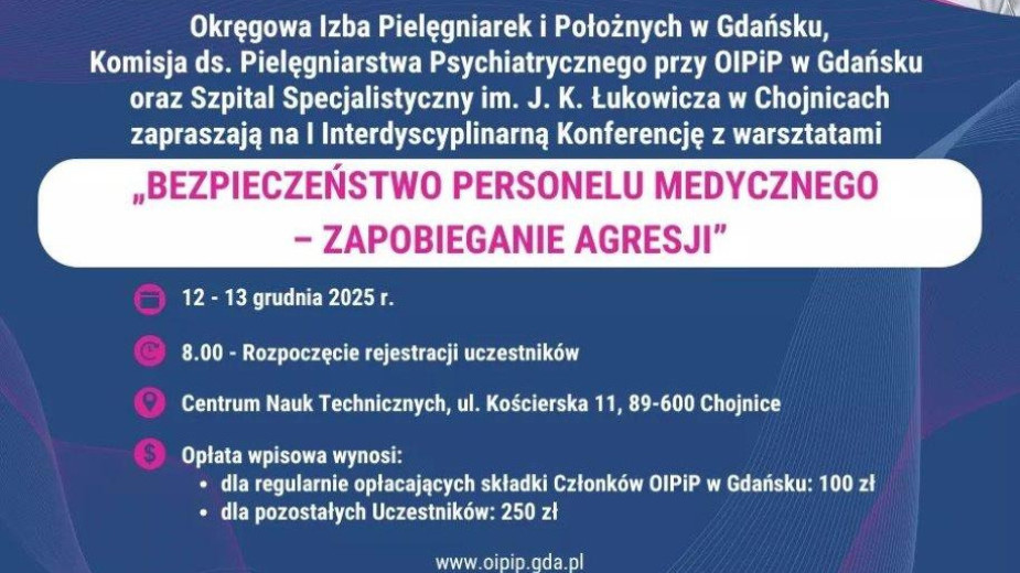 Jak zapobiegać agresji ze strony pacjentów? Medycy z całej Polski będą się szkolić w Chojnicach