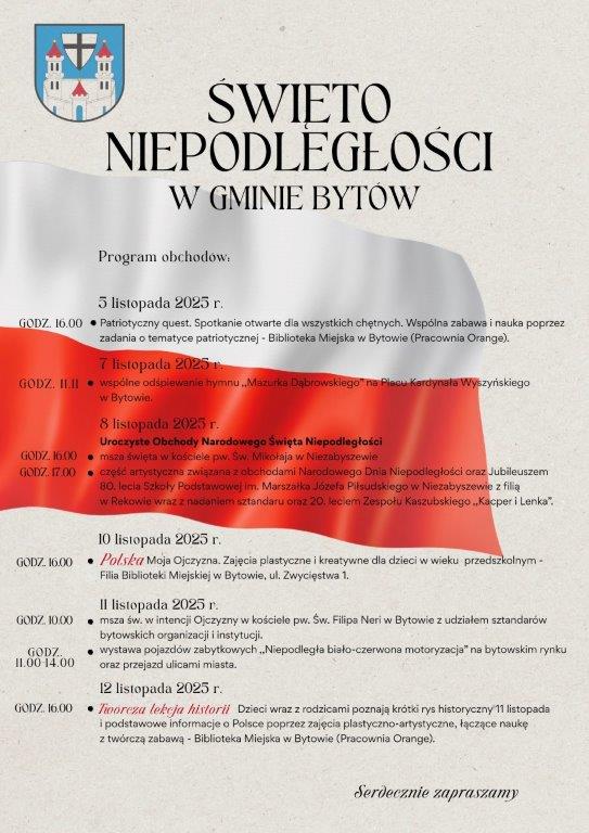 Bytów już dziś (7.11.) świętuje. Ruszył cykl wydarzeń z okazji Narodowego Święta Niepodległości