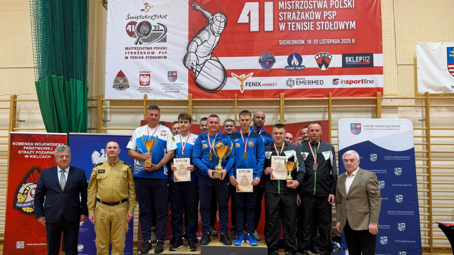Chojniccy strażacy Michał Brieger i Maksymilian Żychliński wicemistrzami Polski w tenisie stołowym