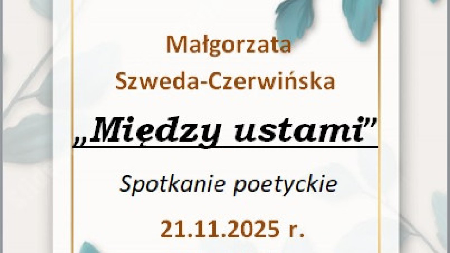 Sępoleńska biblioteka zaprasza dziś 21.11 na spotkanie autorskie z lokalną poetką Małgorzatą Szweda - Czerwińską