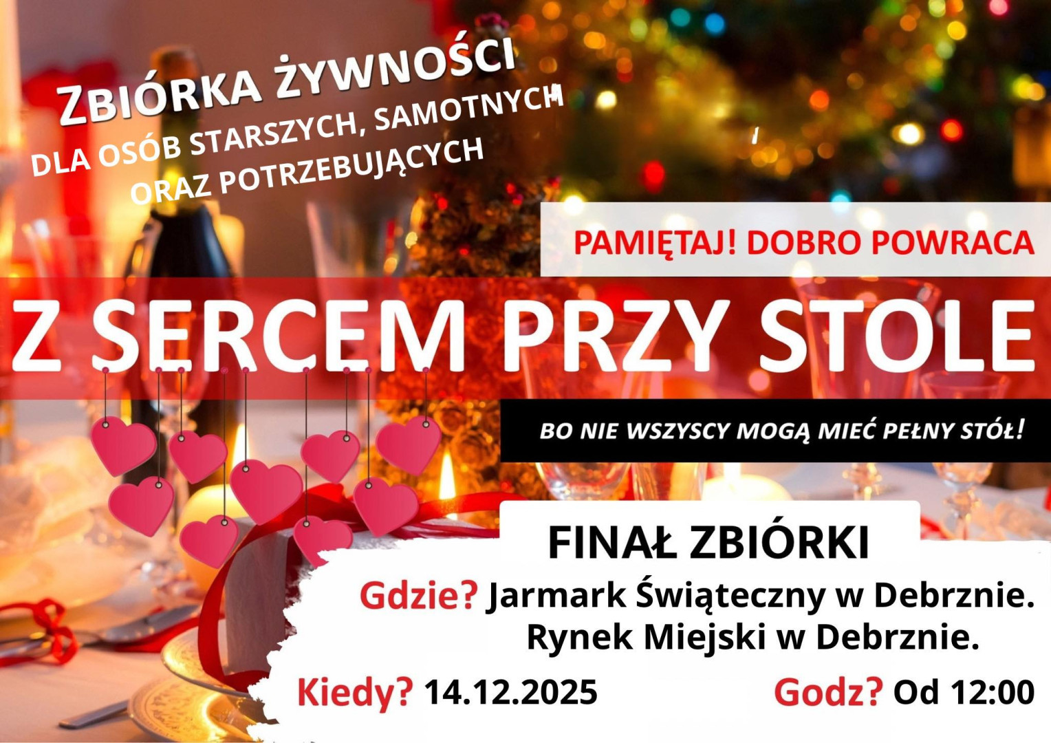 W niedzielę 14 grudnia finał &oacute;smej edycji świątecznej akcji "Z sercem przy stole". Ta rozrosła się już niemal na cały powiat człuchowski (ROZMOWA)