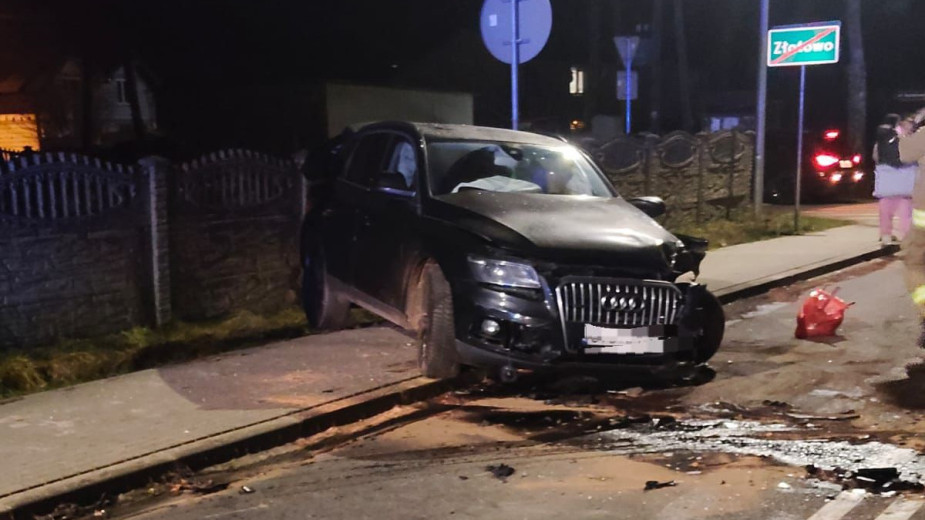 Zderzenie czterech pojazdów w Złotowie koło Czerska. Sprawca najechał na auto przed sobą i zjechał na przeciwległy pas ruchu 