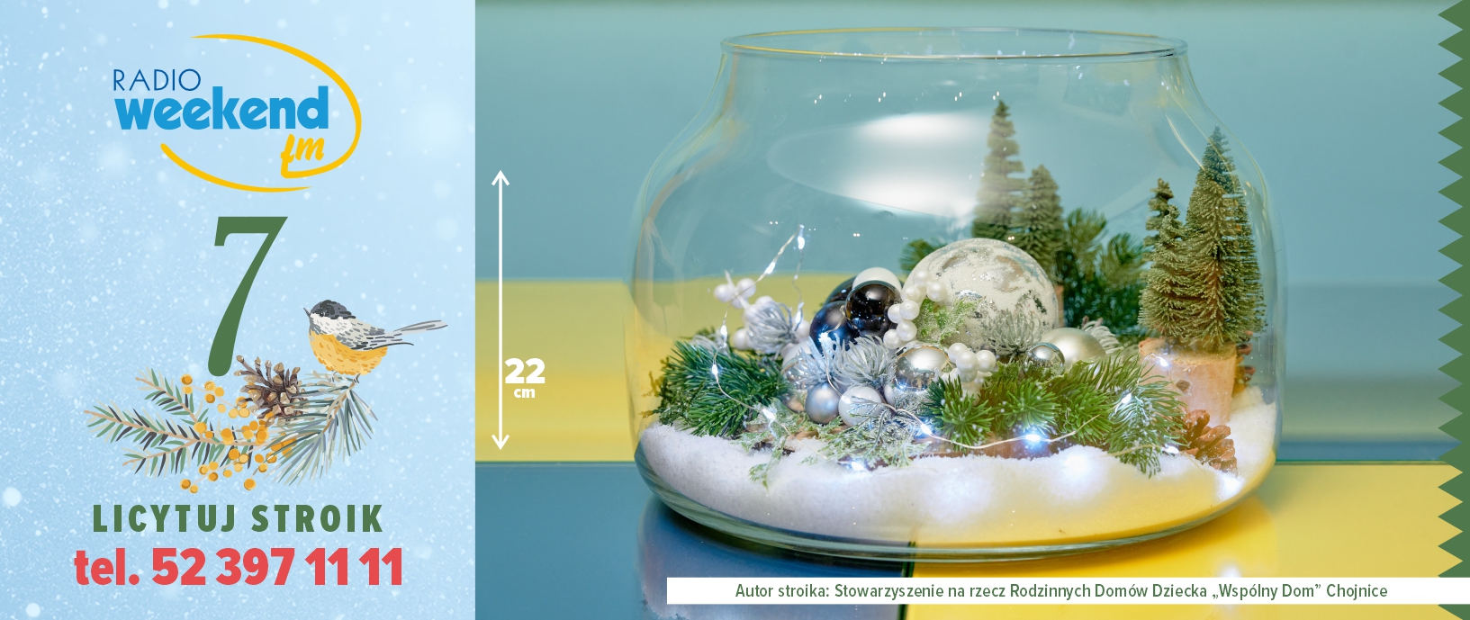 Już w czwartek 18 grudnia Radiowa Aukcja Świątecznych Stroików w Weekend FM. Zobacz tegoroczne stroiki