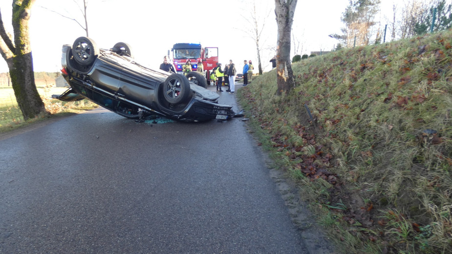 Kościerska policja zatrzymała sprawcę wypadku na drodze powiatowej Niedamowo-Wielki Podleś