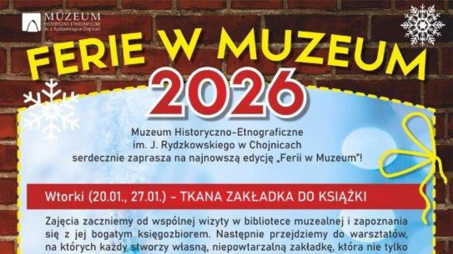 Chojnickie Muzeum Historyczno-Etnograficzne gotowe na ferie. Zaprasza na zajęcia. Wciąż można się zapisać