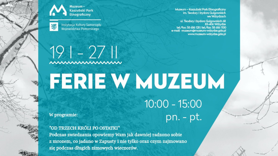 Zwiedzanie z przewodnikiem, ciekawe opowieści i warsztaty. Tak zapowiadają się zimowe ferie w muzeum we Wdzydzach koło Kościerzyny