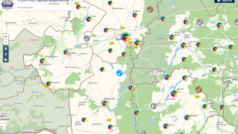 Krajowa Mapa Zagrożeń Bezpieczeństwa w powiecie tucholskim w roku ubiegłym. Jest policyjne podsumowanie