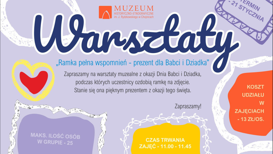 Warsztaty na Dzień Babci i Dziadka w chojnickim muzeum. Można tu będzie dla nich własnoręcznie zrobić prezent