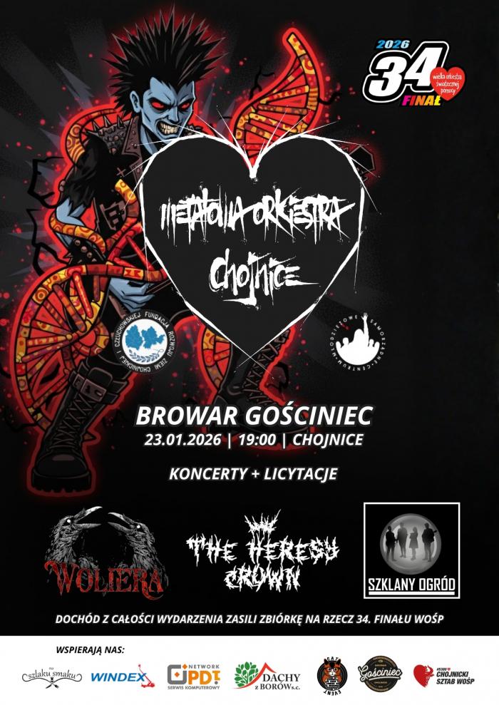 Metalowa orkiestra zagra w Chojnicach już w piątek (23.01). Trzy dni imprez w ramach Wielkiej Orkiestry Świątecznej Pomocy(ROZMOWA)