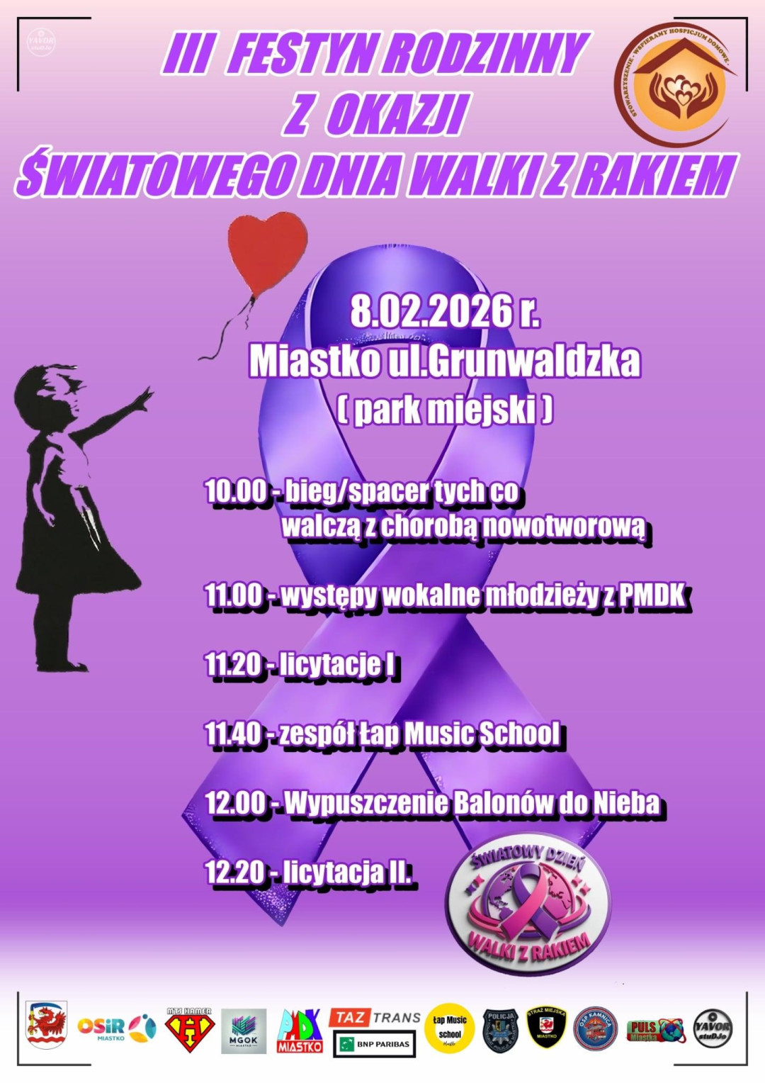 W niedzielę (8.02) w Miastku trzeci Festyn Rodzinny z okazji Światowego Dnia Walki z Rakiem