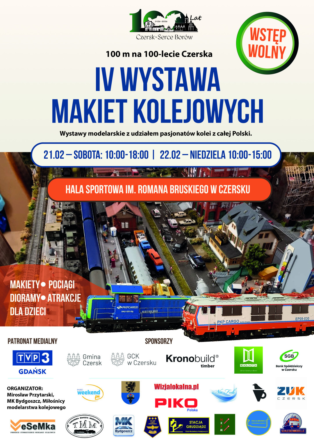 W Czersku stanie w weekend (21-22.02) makieta kolejowa. Będzie sto metr&oacute;w tor&oacute;w na stulecie miasta