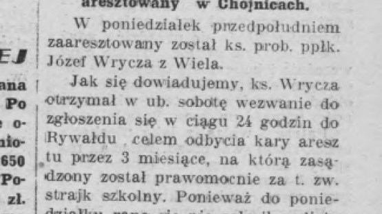 Opowiem Ci historię, odcinek 206. Jak ks. J&oacute;zef Wrycza trafił do aresztu z powodu konfliktu z kierownikiem szkoły w Wielu