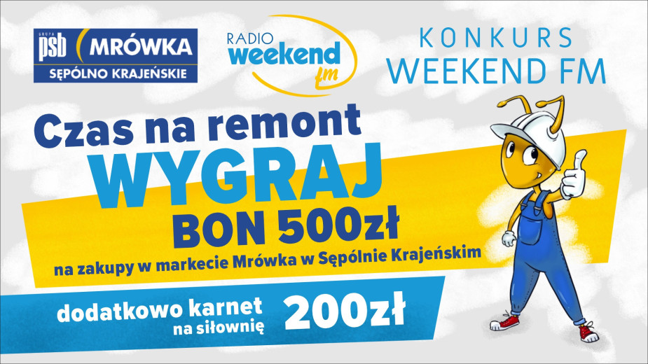 Konkurs Weekend FM. Wygraj bon wartości 500 złotych na zakupy w markecie Mrówka w Sępólnie Krajeńskim