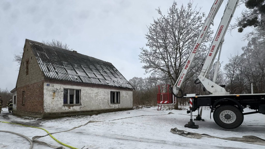 Pożar budynku mieszkalnego w Sławęcinie, w gminie Chojnice. Ogień pojawił się w kuchni FOTO