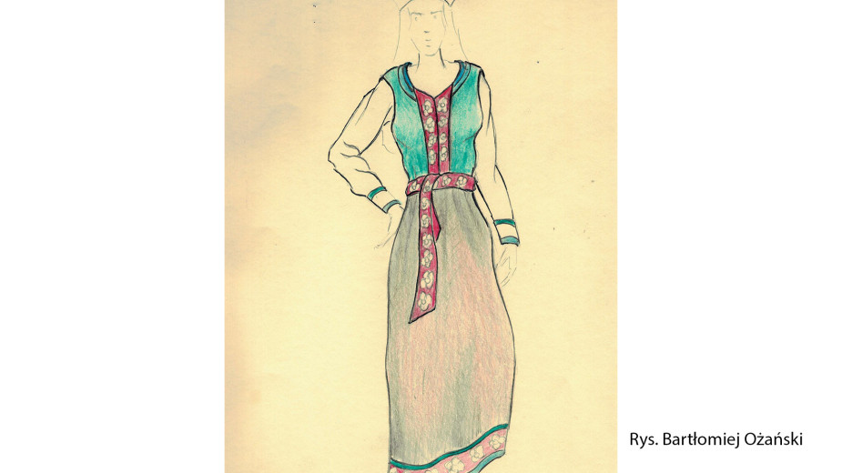 Biała bluzka, zielona kamizelka i kwiecista spódnica. Jest projekt stroju regionalnego dla gminy Rzeczenica