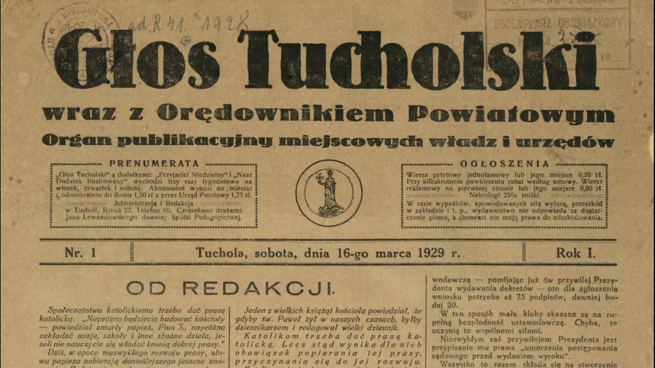 Opowiem Ci historię, odcinek 204. O tucholskich gazetach w okresie międzywojennym