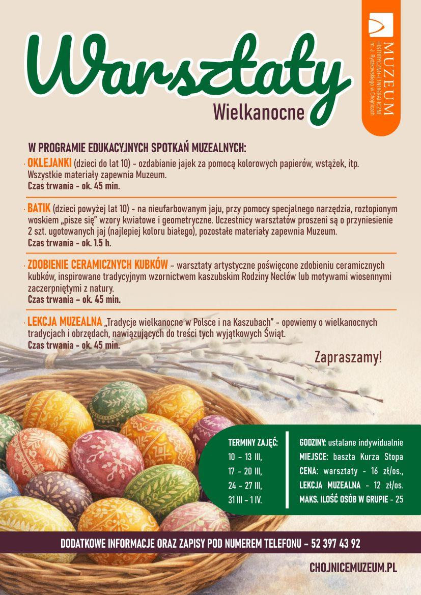 Wielkanocne warsztaty w Muzeum Historyczno-Etnograficznym w Chojnicach. Ruszają 10 marca