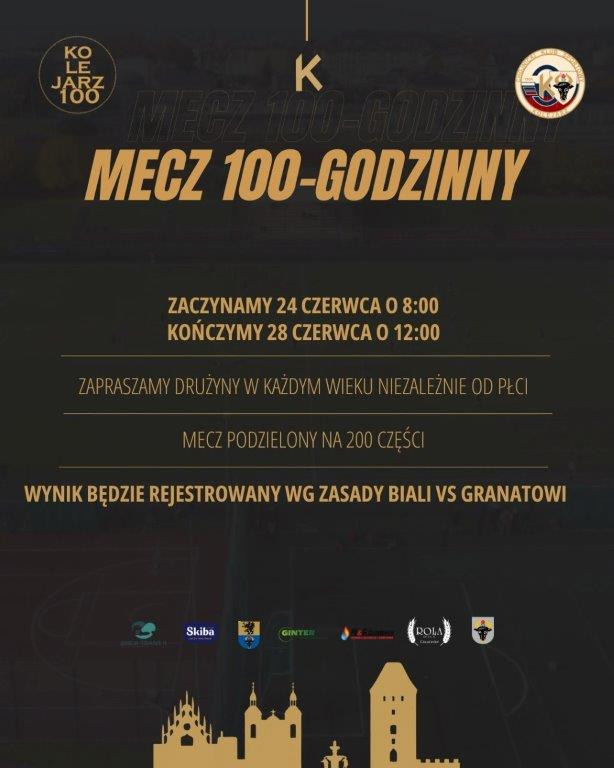 Kolejarz Chojnice ogłosił zapisy do meczu 100-godzinnego. Będzie to jedno z wydarzeń na 100-lecie klubu