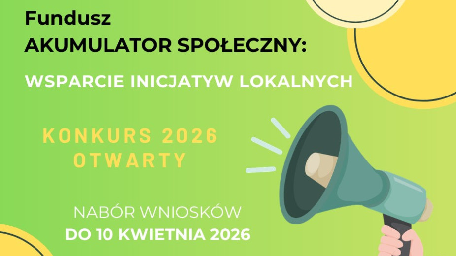 Ruszył Akumulator Społeczny 2026. To konkurs grantowy dla NGS i grup mieszkańców