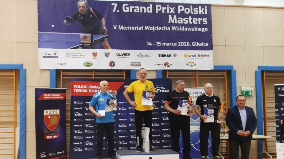 Leszek Jodaniewski z Człuchowa znów wygrał turniej Grand Prix Polski Masters w Tenisie Stołowym w Gliwicach