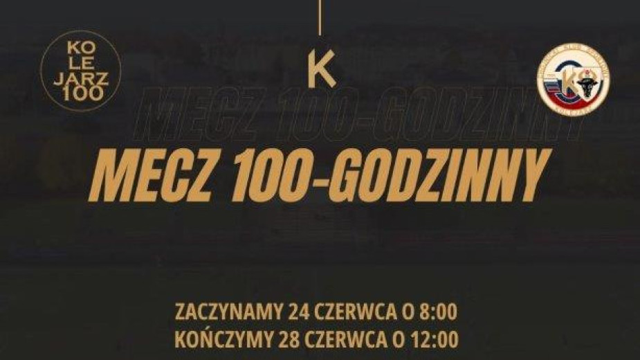 Kolejarz Chojnice ogłosił zapisy do meczu 100-godzinnego. Będzie to jedno z wydarzeń na 100-lecie klubu