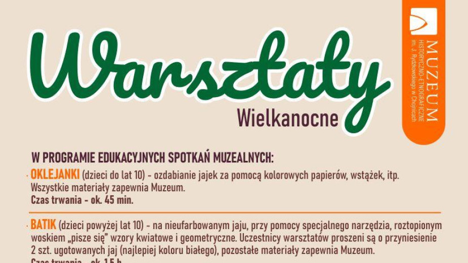 Wielkanocne warsztaty w Muzeum Historyczno-Etnograficznym w Chojnicach. Ruszają 10 marca