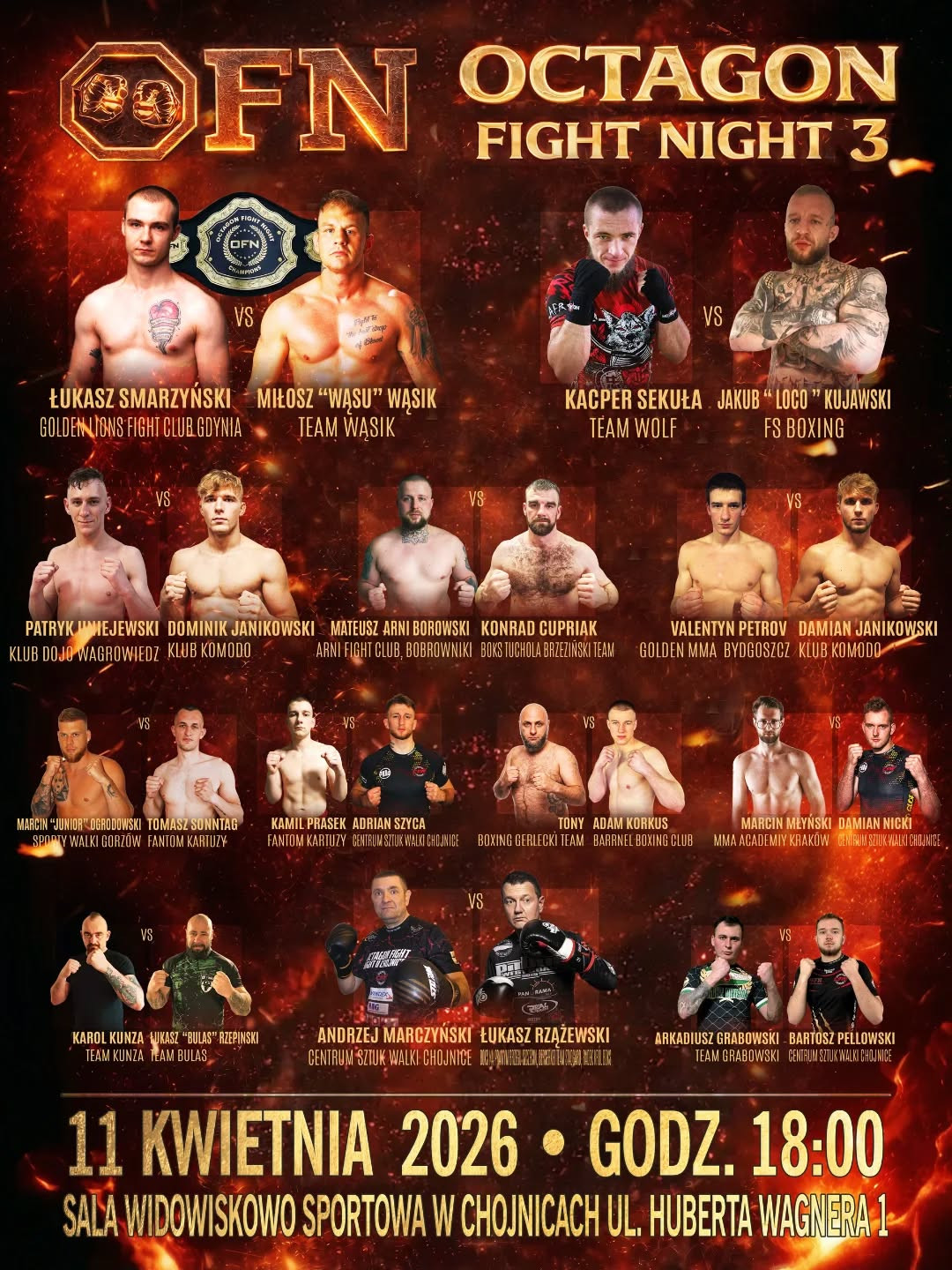 "Chcemy, żeby gala odbiła się echem w całej Polsce". Przed nami Octagon Fight Night 3. Posłuchaj co na 11 kwietnia szykuje Centrum Sztuk Walki Chojnice
