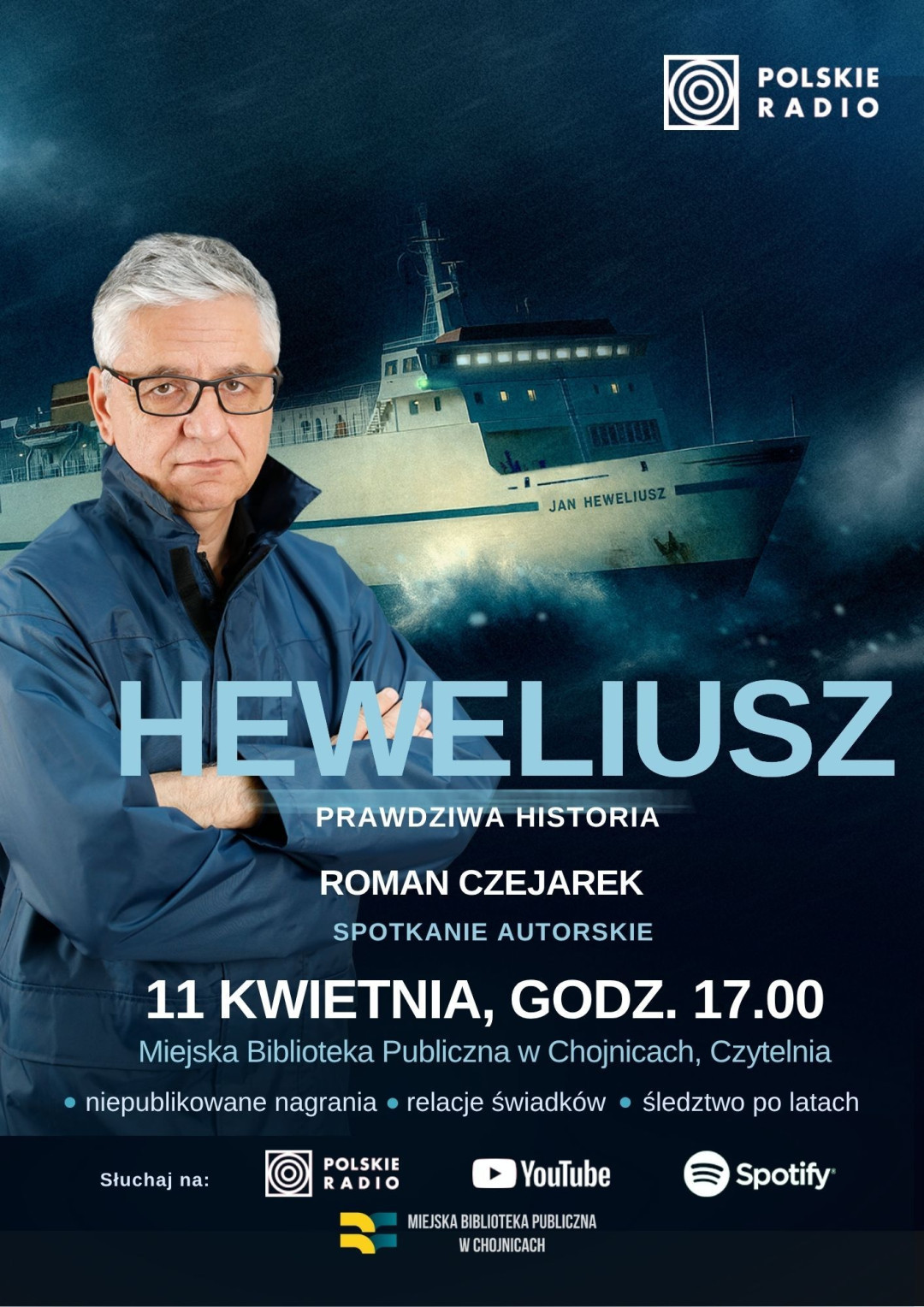 Roman Czejarek opowie o zatonięciu Heweliusza. Spotkanie w sobotę (11.04) w Miejskiej Bibliotece Publicznej w Chojnicach