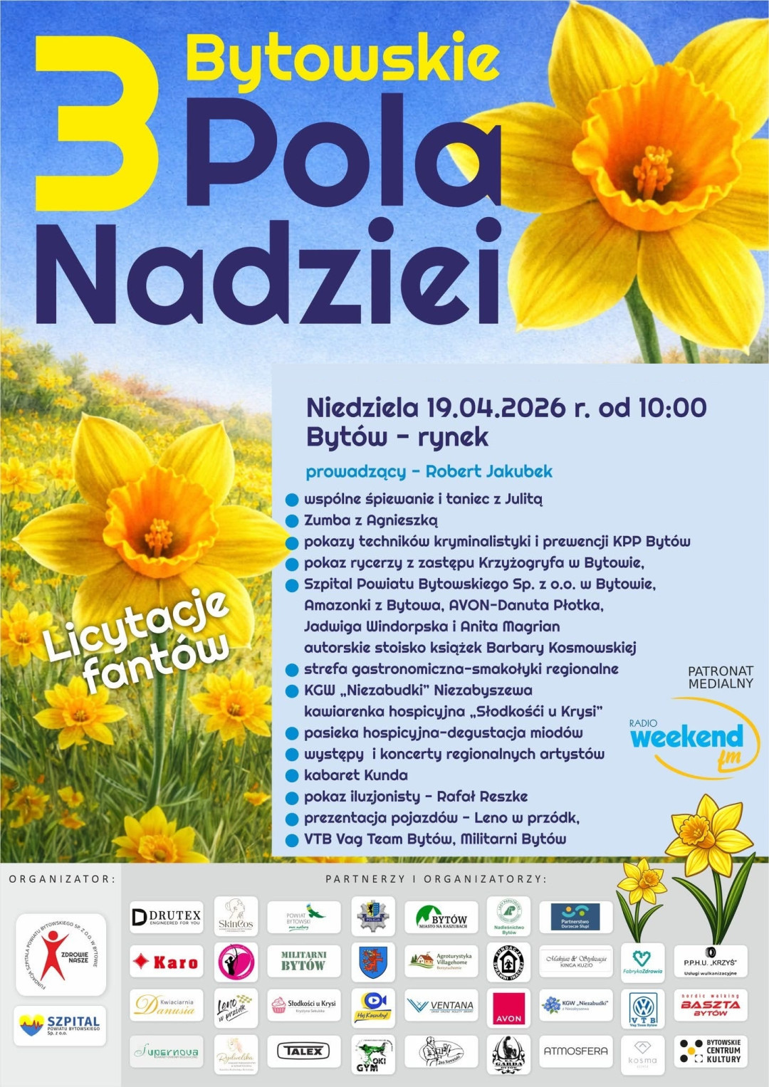 Będą kwestować i rozdawać żonkile. Jutro (19.04.) w Bytowie odbędą się 3. Bytowskie Pola Nadziei