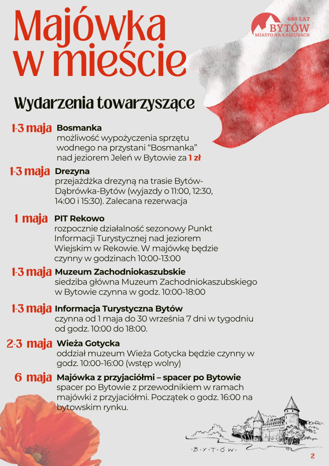 Majowy weekend w Bytowie. Cykl imprez i uroczystości rozpoczyna się już w czwartek 30 kwietnia