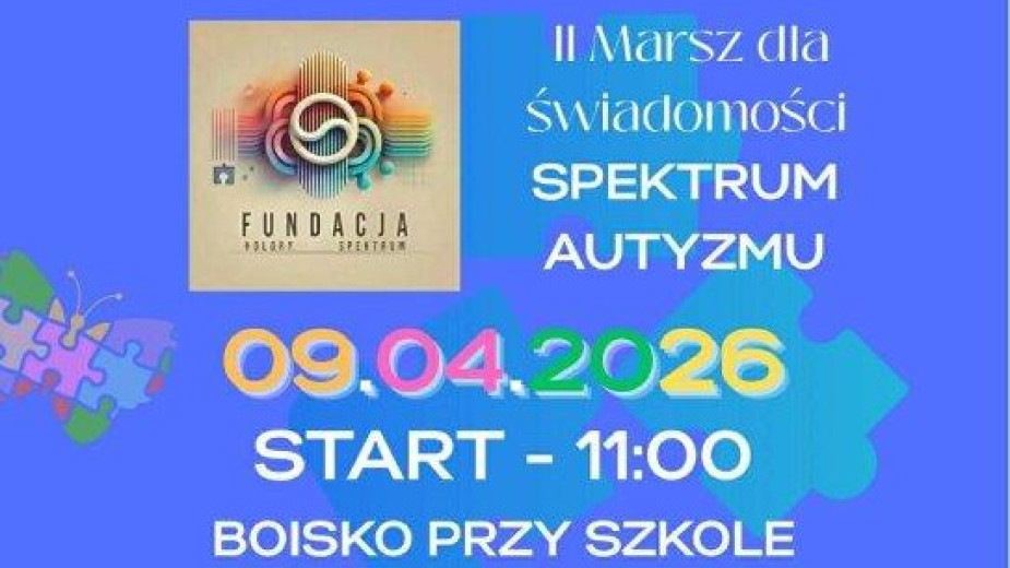 W Kościerzynie odbędzie się jutro 9.04. Drugi Marsz dla Świadomości Spektrum Autyzmu
