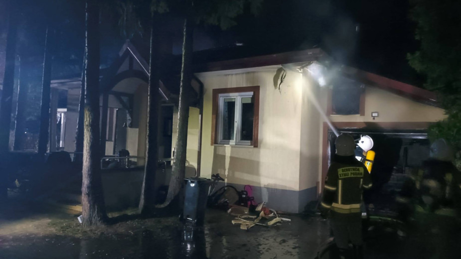 Nocny pożar kotłowni w Męcikale w gminie Brusy. Obyło się bez osób poszkodowanych
